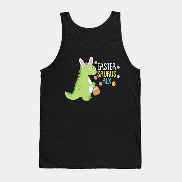 Easter Saurus Rex Easter Bunny Dinosaur Tank Top by BUBLTEES